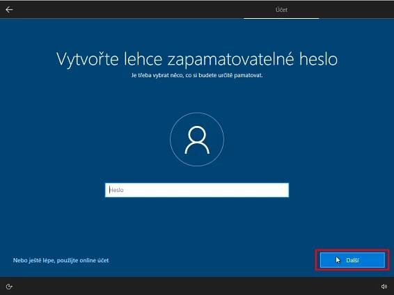 vytvoření uživatelského hesla Windows 11