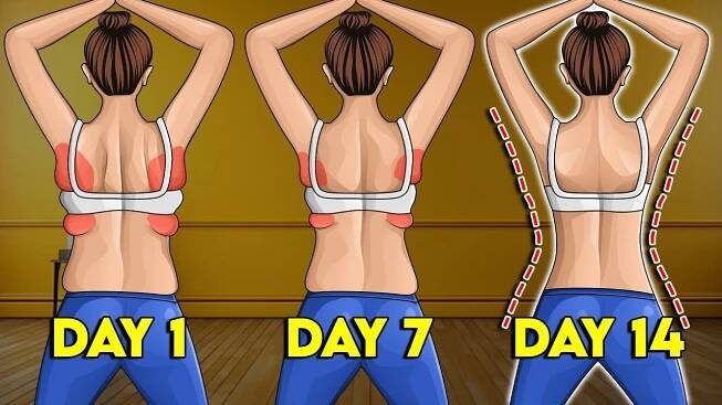 7 Min 7 Day 7 Standing Back Exercises To Lose Bra Bulge & Back Fat!