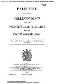 File:Churchill White Paper Correspondence with the Palestine Arab Delegation and the Zionist Organisation. Presented to Parliament by Command of His Majesty June, 1922.djvu