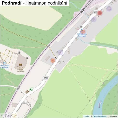 Mapa Podhradí - Firmy v části obce.
