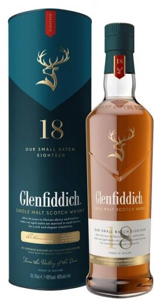 Whisky Glenfiddich 18YO 0,7l 40% (tuba)