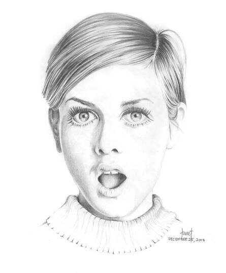 Pencil Illustration - Twiggy