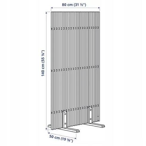 IKEA NAMMARO paraván světle hnědý, 140 x 80 x 50 cm Výška zástěny 140 cm