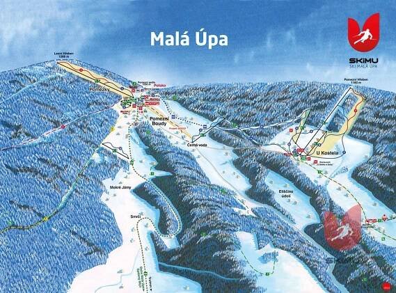 Mapa střediska - areálu - Malá Úpa