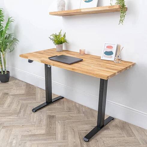Elektrický polohovací stůl s deskou z dubového masivního dřeva | 1200mm x 600mm