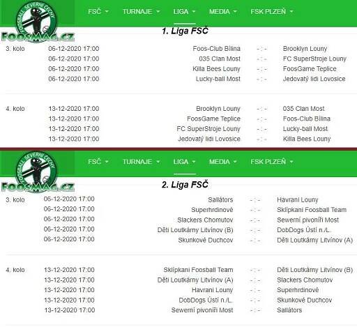 Liga - Foosball Severní Čechy, hrajeme fotbálek