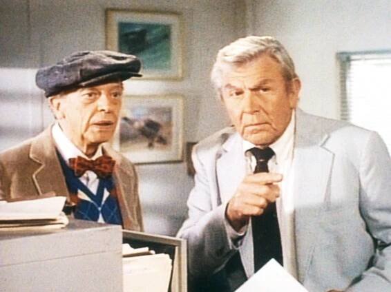 MATLOCK, (from left): Don Knotts, Andy Griffith, 1986-95.