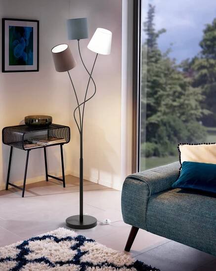Eglo 94995 MARONDA - Moderní černá stojací lampa, 3 x E14, 152cm