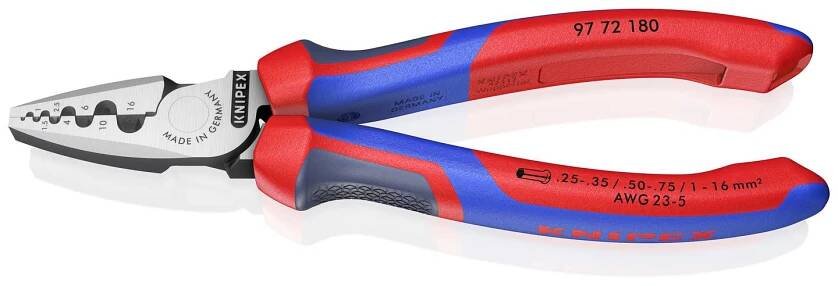 Knipex 97 72 180 97 72 180 krimpovací kleště dutiny na kabely, 0.25 do 16 mm²