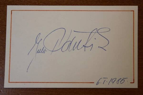 Július PÁNTIK, slovenský herec, autogram, podpis