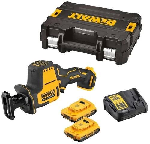 DeWALT Nářadí - 12V AKU mečová pila, 2x aku 2,0 Ah XR, nabíječka DCS312D2