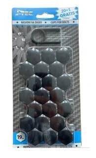 Krytky šroubů kol 19mm, černé 21305