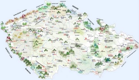 Turistická mapa ČR online: Pěší mapy turistických cílů