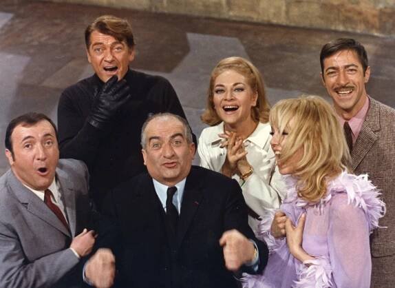 Jacques Dynam, Jean Marais, Louis de Funès, Françoise Christophe, Mylène Demongeot, André Dumas - Fantomas kontra Scotland Yard - Z filmu