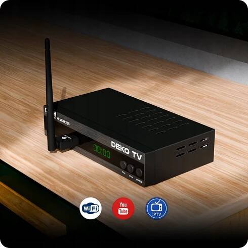 Tuner Dekodér DVB-T2 pozemní TV HD HEVC h 265 DVBT2 DVBT 2 + anténa WIFI Váha výrobku včetně jednotkového obalu 0.5 kg