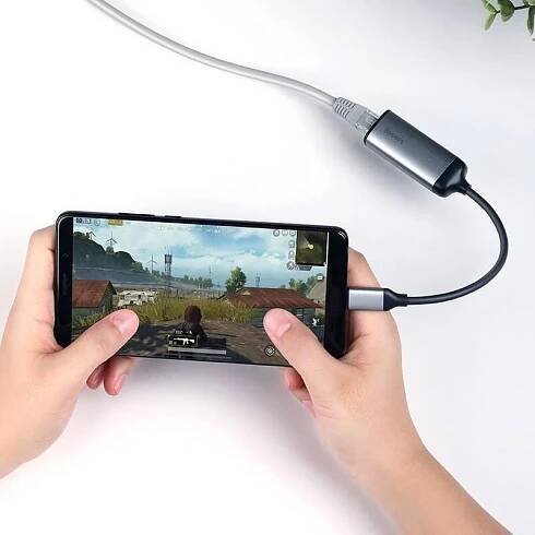 Redukce Baseus USB-C RJ45 šedá