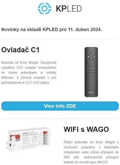 Novinky na sladě KPLED duben 2024
