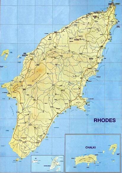 Rhodos - mapy ostrova