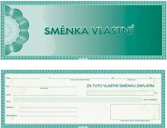 Optys 1114 Směnka vlastní zaplatím