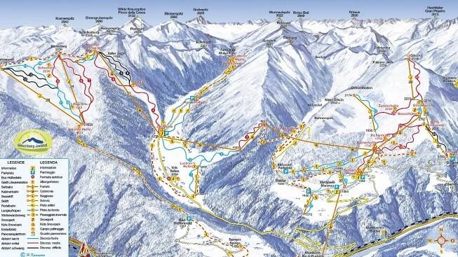 Mapa středisek Jochtal a Gitscherg