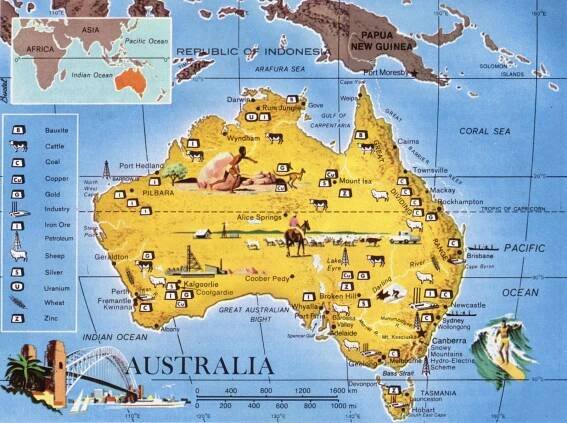 Zdroj mapa Austrálie - Mapa zdroj Austrálie (Austrálie a Nový Zéland ...