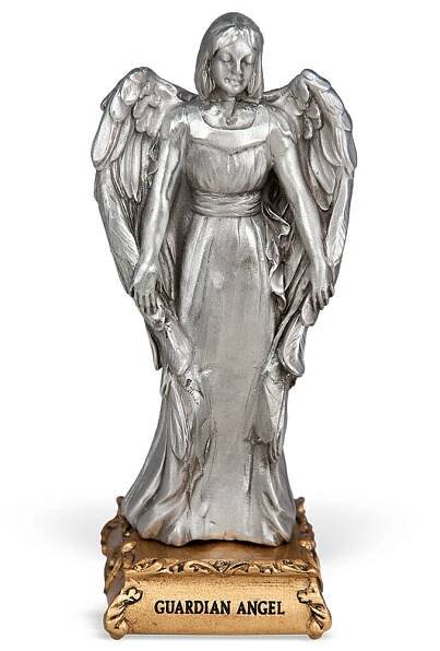 Guardian Angel Pewter Statue