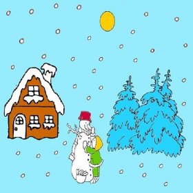 Obrázek, online omalovánka pro malé děti k vybarvení Sněhulák, Vánoce. Obrázky ke stažení a vytištění zdarma.