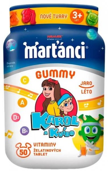 Marťánci Gummy Karol a Kvído jaro-léto 50 želé tablet