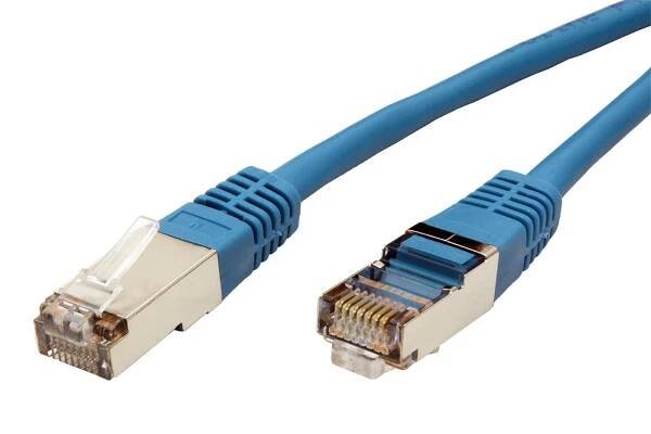 Patch kabel FTP CAT5E, 0,5m - modrý
