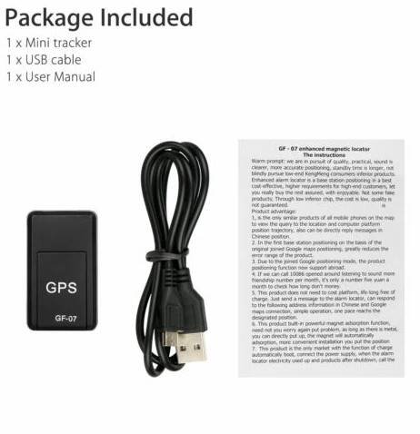 Magnetické GF07 Mini GPS lokátor auta v reálném čase Tracker GSM / GPRS sledovací zařízení US - Obrázek 11 z 11