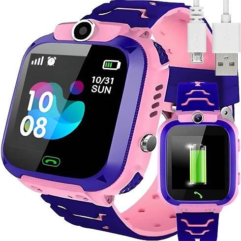 HODINKY CHYTRÉ HODINKY PRO DĚTI GPS LOKÁTOR SOS DĚTSKÉ RŮŽOVÉ SMART