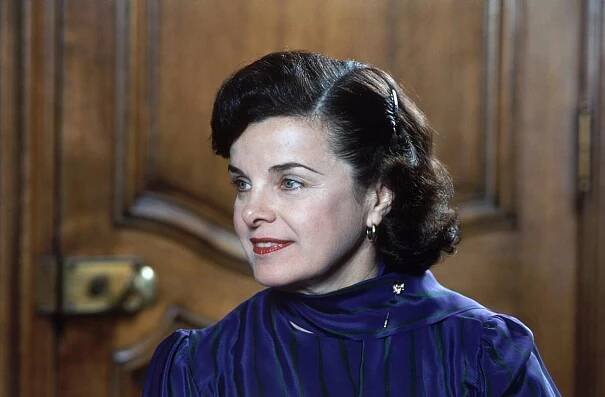 Dianne Feinstein pictured from the shoulders up.