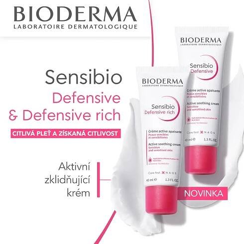 BIODERMA Sensibio Defensive rich aktivní zklidňujicí krém s výživnou texturou 40 ml