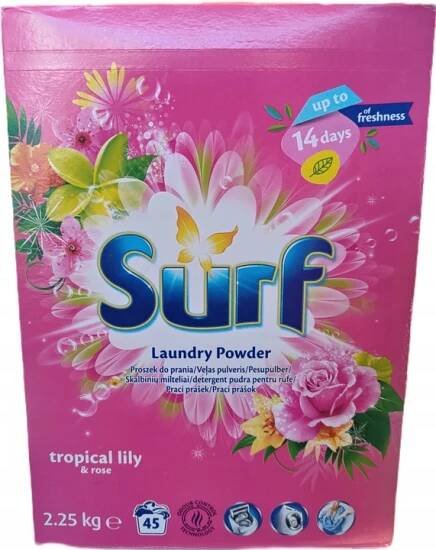 SURF Tropical Lily Rose parfémovaný univerzální prací prášek 2,25 kg