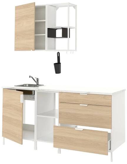 IKEA Enhet kuchyně, bílá/vzor dub, 183x63.5x222 cm nabídka