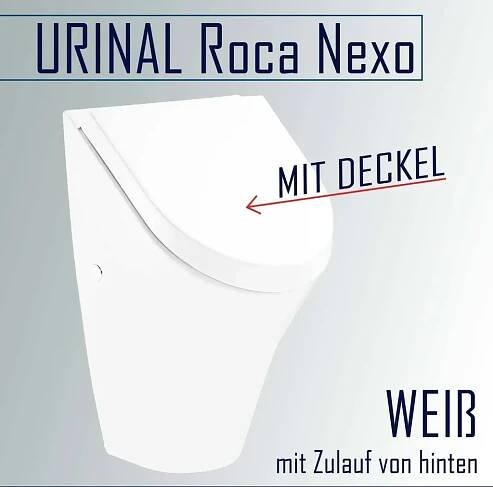 Pisoár ROCA NEXO s krytem SoftClose, zadní přívod, bílý Obrázek produktu 