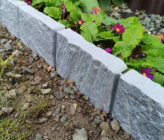 ZAHRADNÍ PALISÁDA 390 cm Široký kámen Trávníkový lem zahradní šedý za 299.00CZK - Allegro