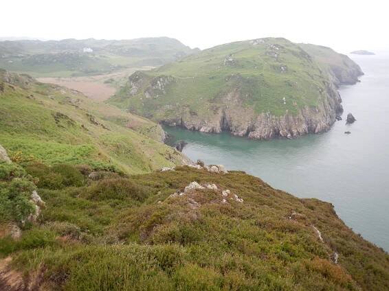 Staring down at the Llalleiana headland. Other walkers promised a low level diversion around the left flank of this summit but this was overgrown and we still had a lot of climbing to do. 