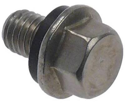 560679 Pojistný šroub závit M8x1,25 L 20mm A2 WS 12 s těsněním pro bojler závit L 12mm ø hlavy 17mm