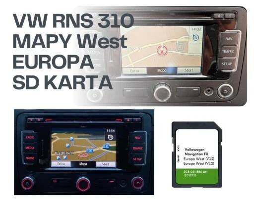 Aktualizace navigace VW - MAPA EU RNS310 WEST GOLF, PASSAT, TIGUAN, POLO