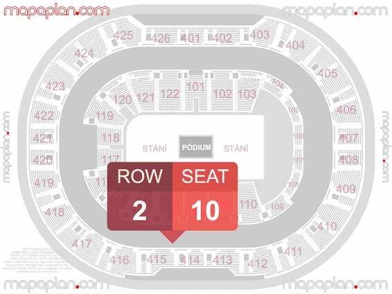 Prague O2 Arena detailed interactive seating plan with seat & row ...