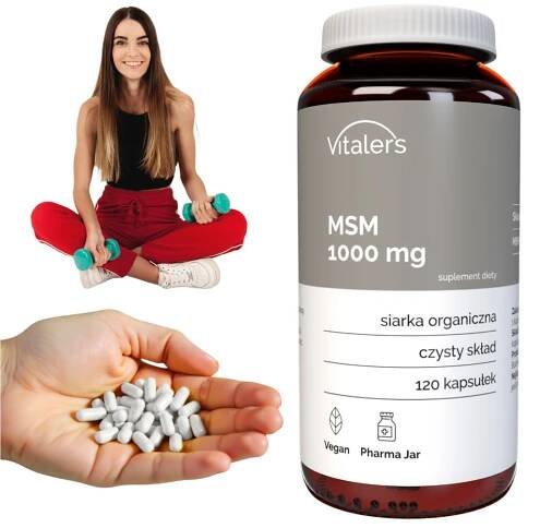 MSM Organická síra 1000 mg Silné klouby kostí Vitalers 120 kapslí