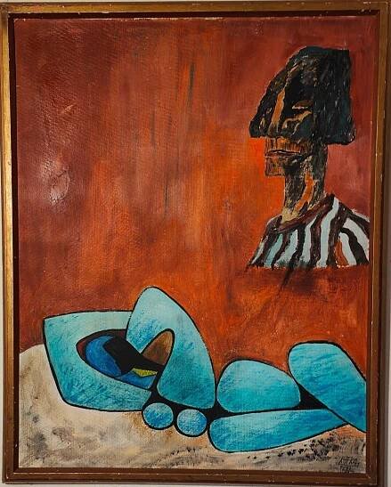 obraz olej na kartonu "Sen" signováno Jaroslav Kafka 84 x 67 cm