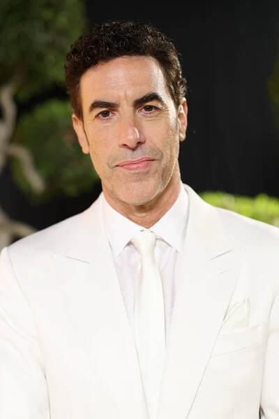 Sacha Baron Cohen at the 2025 Vanity Fair Oscar Party.