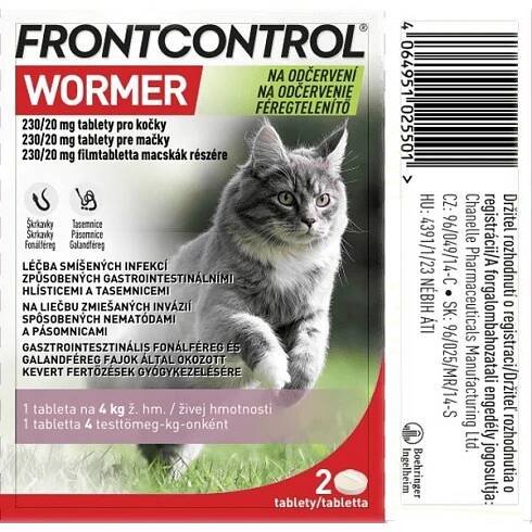 Frontcontrol Wormer 230/20mg pro kočky tbl.2