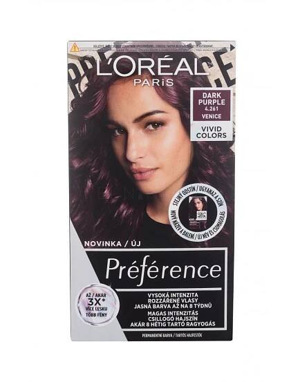 L'Oréal Paris Préférence Vivid Colors Barva na vlasy pro ženy 60 ml Odstín 4.261 Dark Purple | ELNINO.CZ