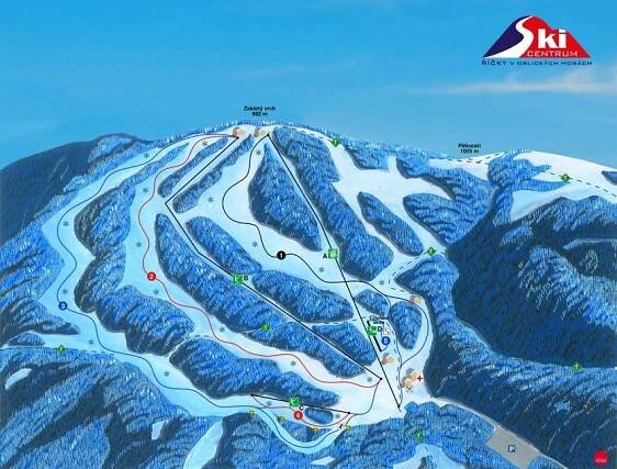 Ski areál Ski centrum Říčky - informace a mapa