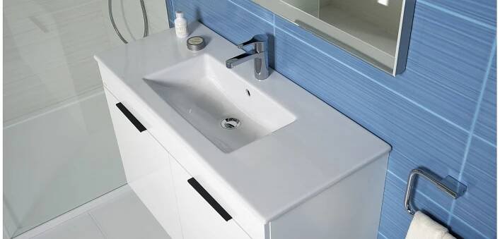 Jika Cube Skříňka s umyvadlem 65 cm, bílá lesk H4536021763001 | SENESI