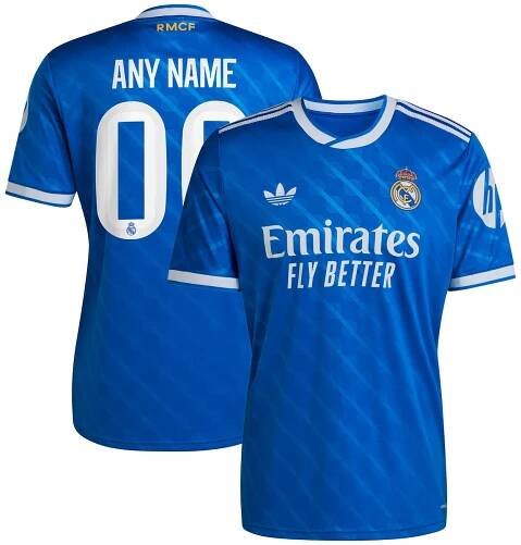  Real Madrid adidas 2025/26 Third Replica Custom Jersey - Blue