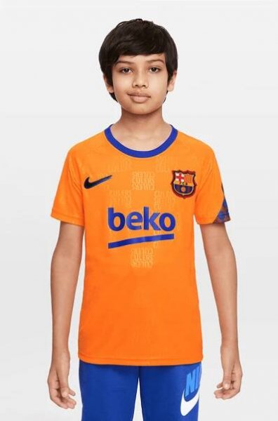 FC Barcelona pre-match orange shirt 21/22 - La Liga - Junior